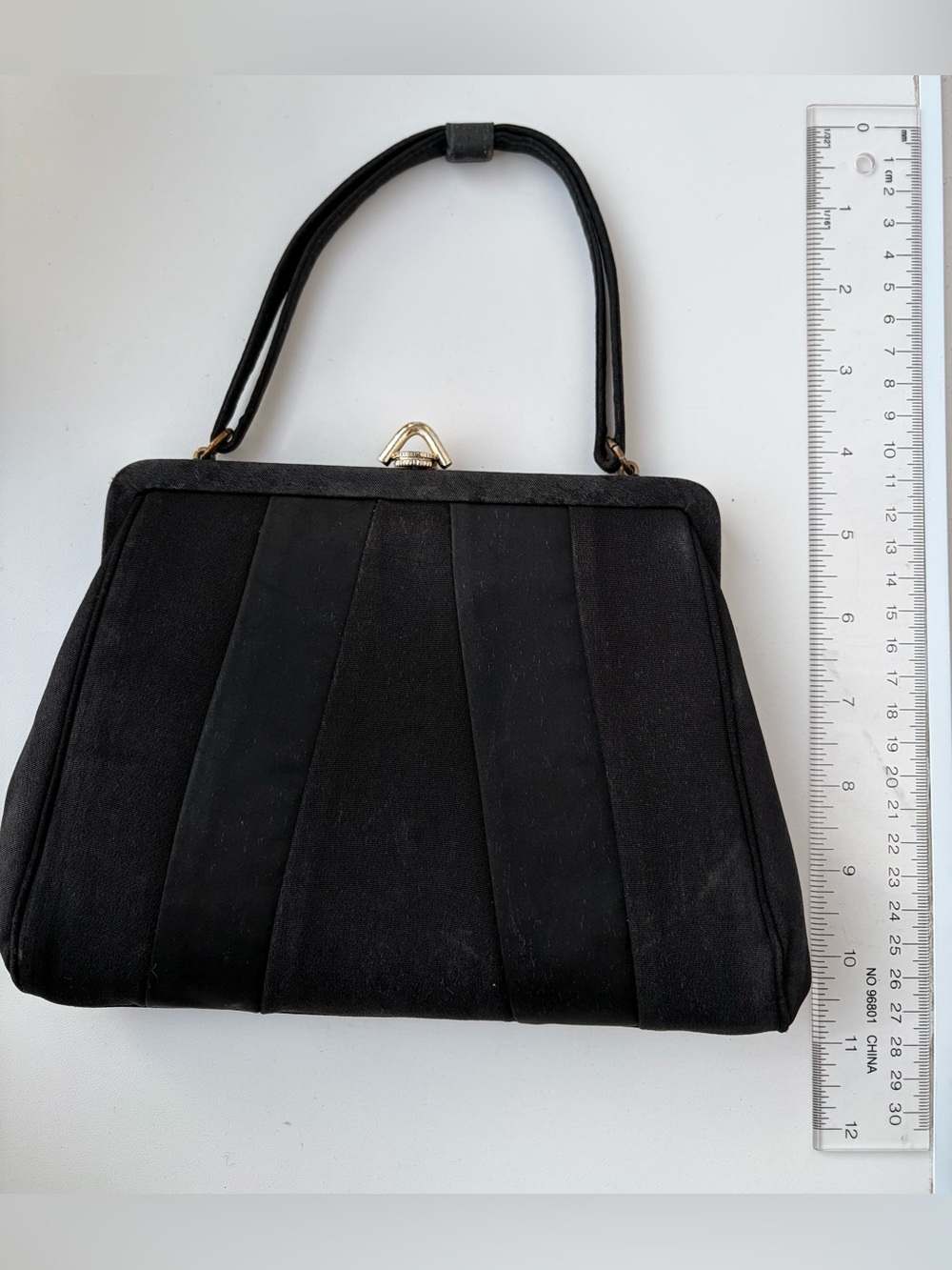 1950s Graceline Master Purse Black Pleated Evening Bag Made in USA Art MCM VTG - Picture 11 of 11